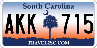 SC license plate AKK715