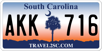 SC license plate AKK716