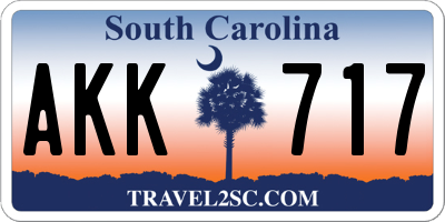 SC license plate AKK717