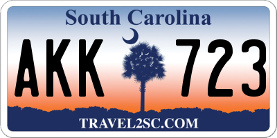 SC license plate AKK723