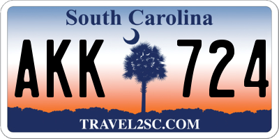 SC license plate AKK724