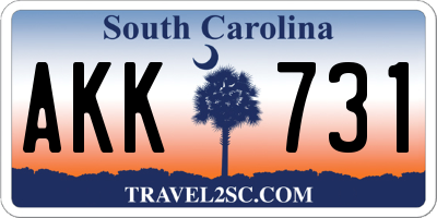 SC license plate AKK731