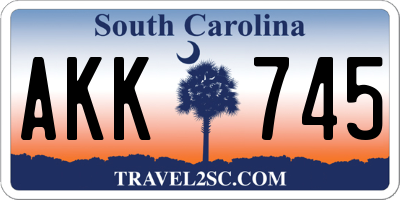 SC license plate AKK745