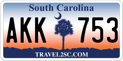 SC license plate AKK753