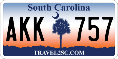 SC license plate AKK757
