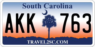 SC license plate AKK763