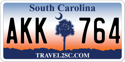 SC license plate AKK764
