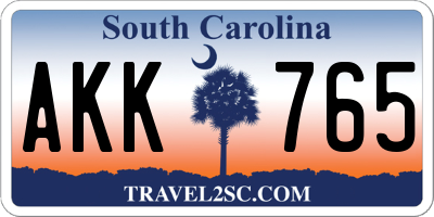 SC license plate AKK765