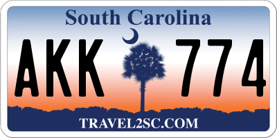SC license plate AKK774
