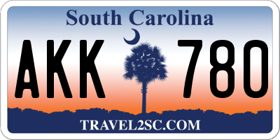 SC license plate AKK780