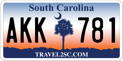 SC license plate AKK781