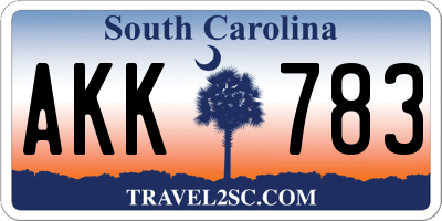 SC license plate AKK783