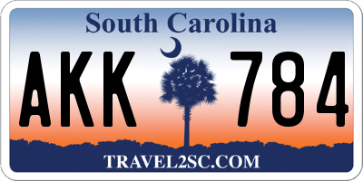 SC license plate AKK784