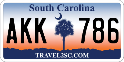 SC license plate AKK786