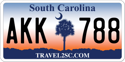 SC license plate AKK788