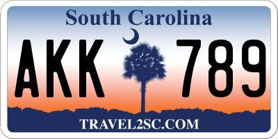 SC license plate AKK789