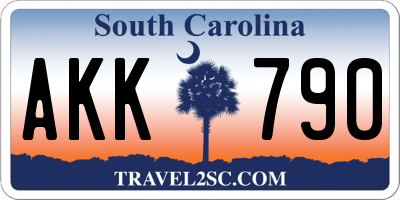 SC license plate AKK790