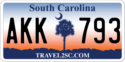SC license plate AKK793