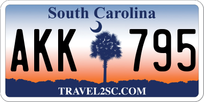 SC license plate AKK795