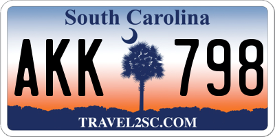 SC license plate AKK798