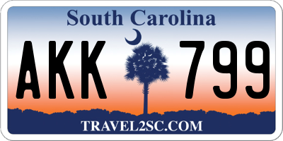 SC license plate AKK799