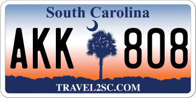 SC license plate AKK808