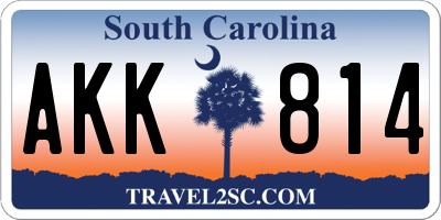 SC license plate AKK814