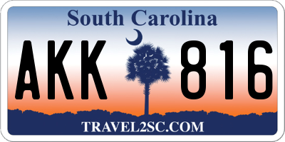 SC license plate AKK816