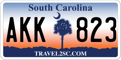 SC license plate AKK823