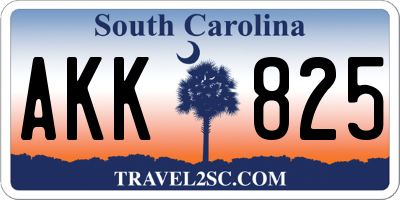 SC license plate AKK825