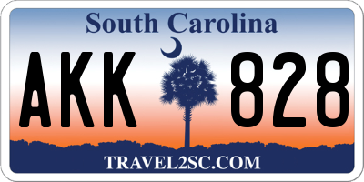 SC license plate AKK828