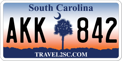 SC license plate AKK842