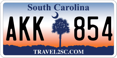SC license plate AKK854