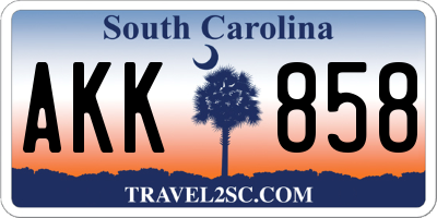 SC license plate AKK858