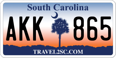 SC license plate AKK865