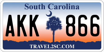 SC license plate AKK866