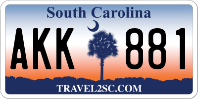 SC license plate AKK881