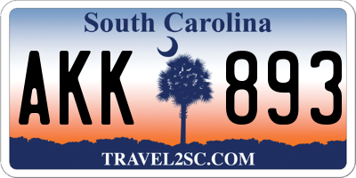 SC license plate AKK893