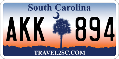 SC license plate AKK894