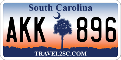 SC license plate AKK896