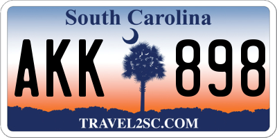 SC license plate AKK898