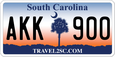 SC license plate AKK900