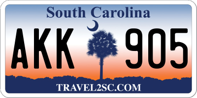 SC license plate AKK905