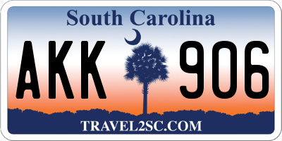 SC license plate AKK906