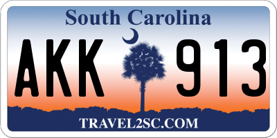 SC license plate AKK913