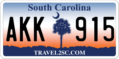 SC license plate AKK915