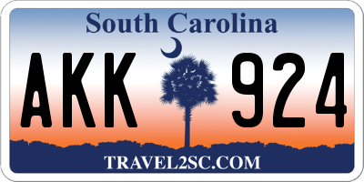 SC license plate AKK924