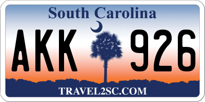 SC license plate AKK926