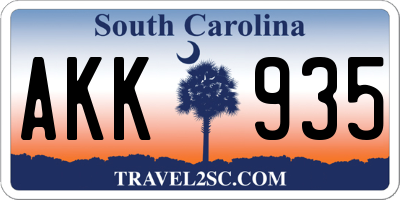 SC license plate AKK935