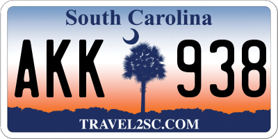 SC license plate AKK938